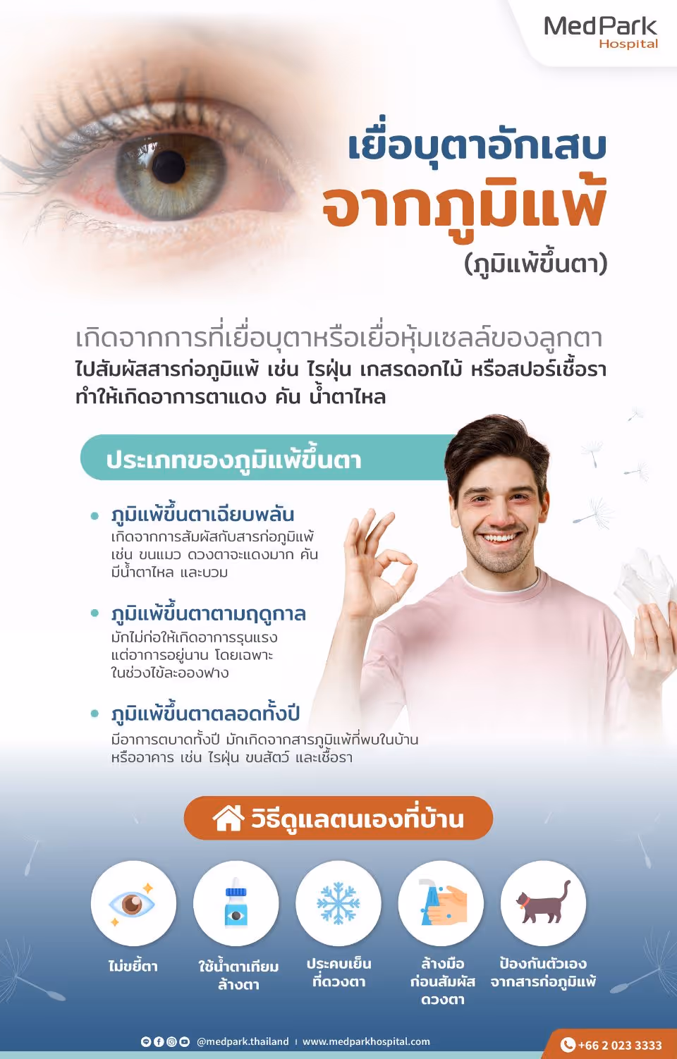 อาการภูมิแพ้ขึ้นตา รักษาภูมิแพ้ Allergy Conjunctivitis - Infographic Th