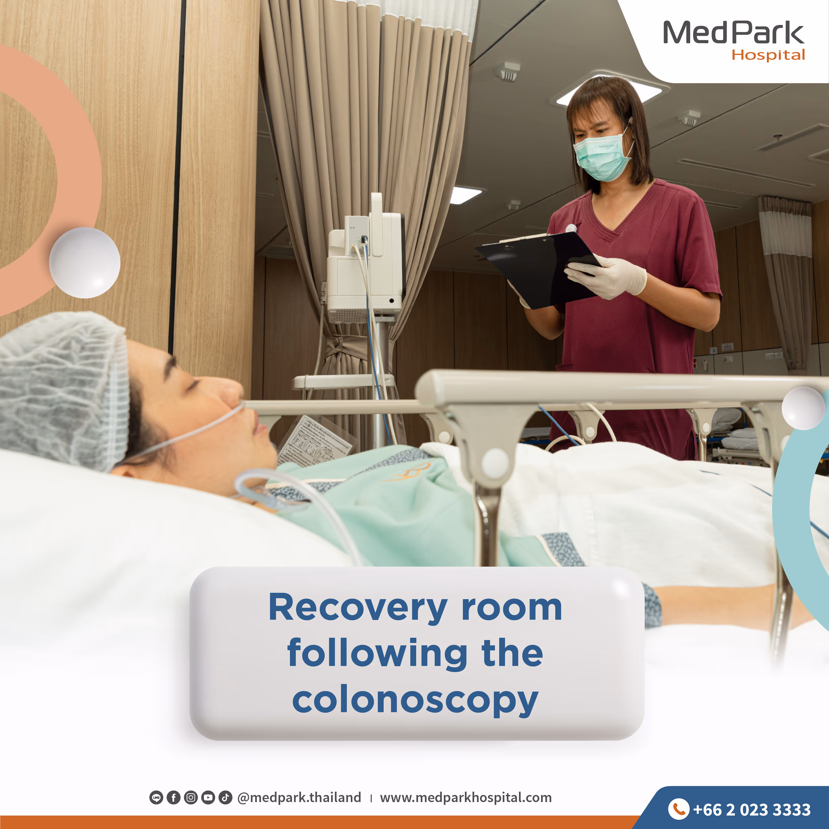 Recovery room following the colonoscopy