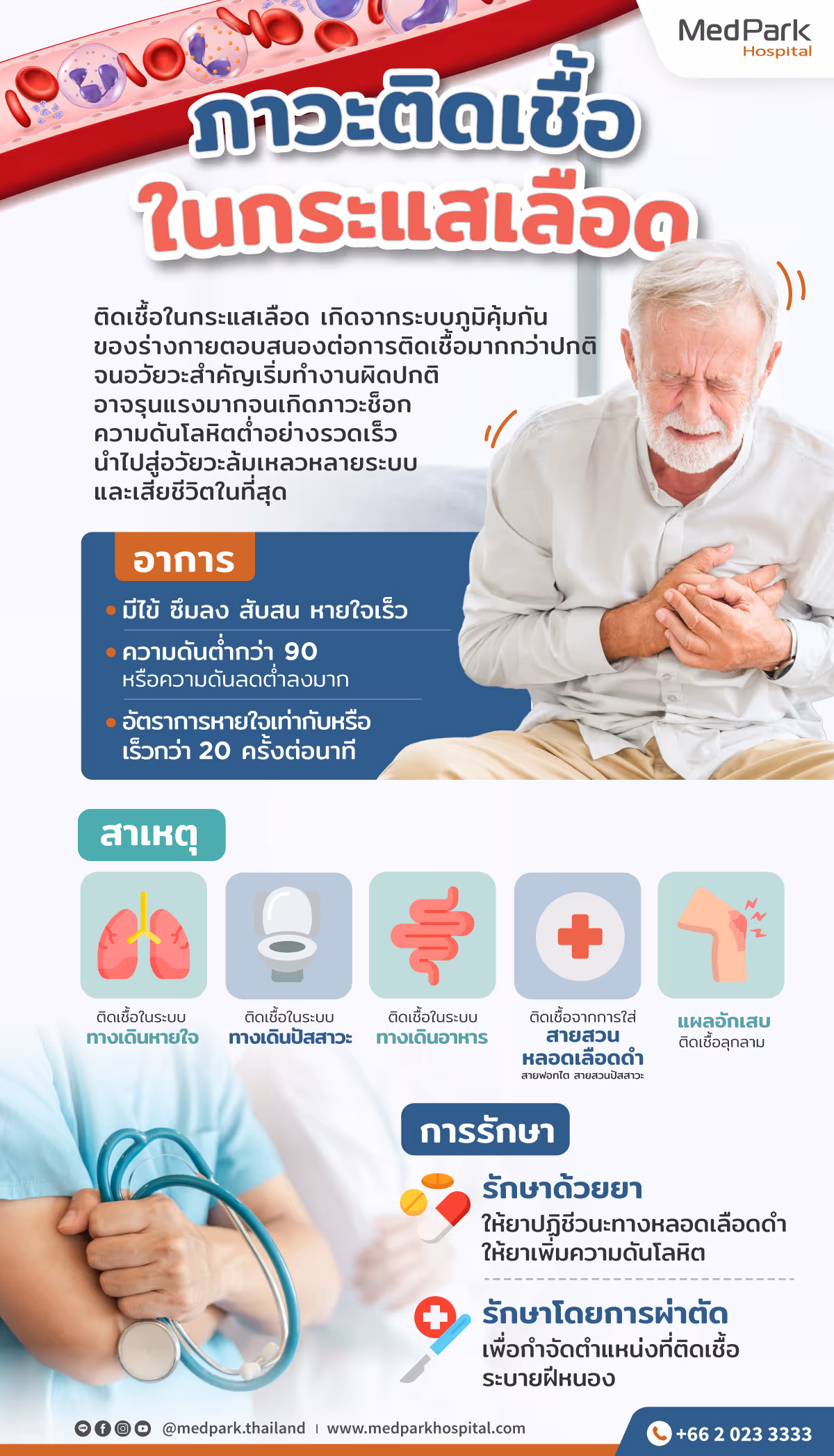 การติดเชื้อในกระแสเลือด - Septicemia Infographic Th
