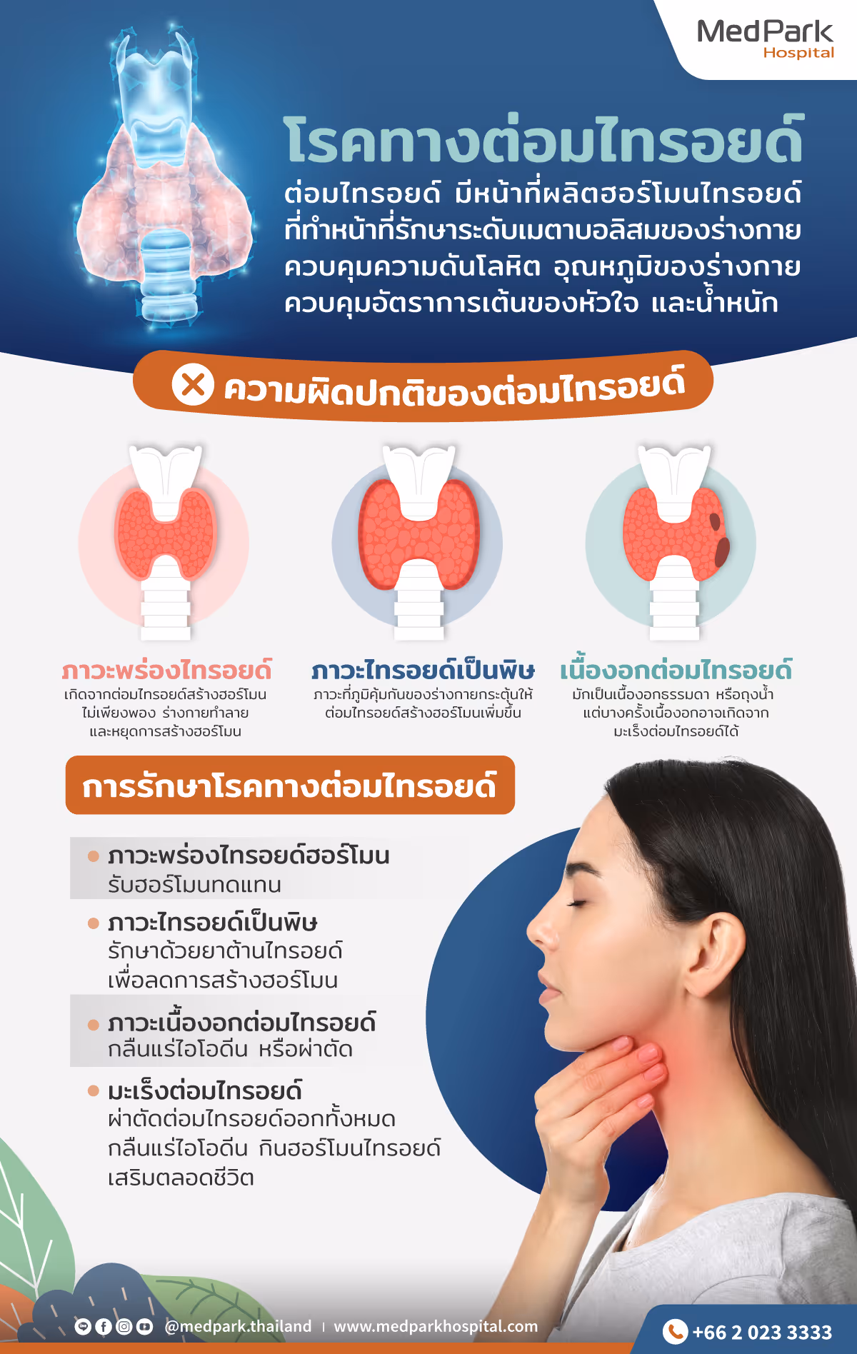 โรคทางต่อมไทรอยด์ - Thyroid Disease Infographic Th