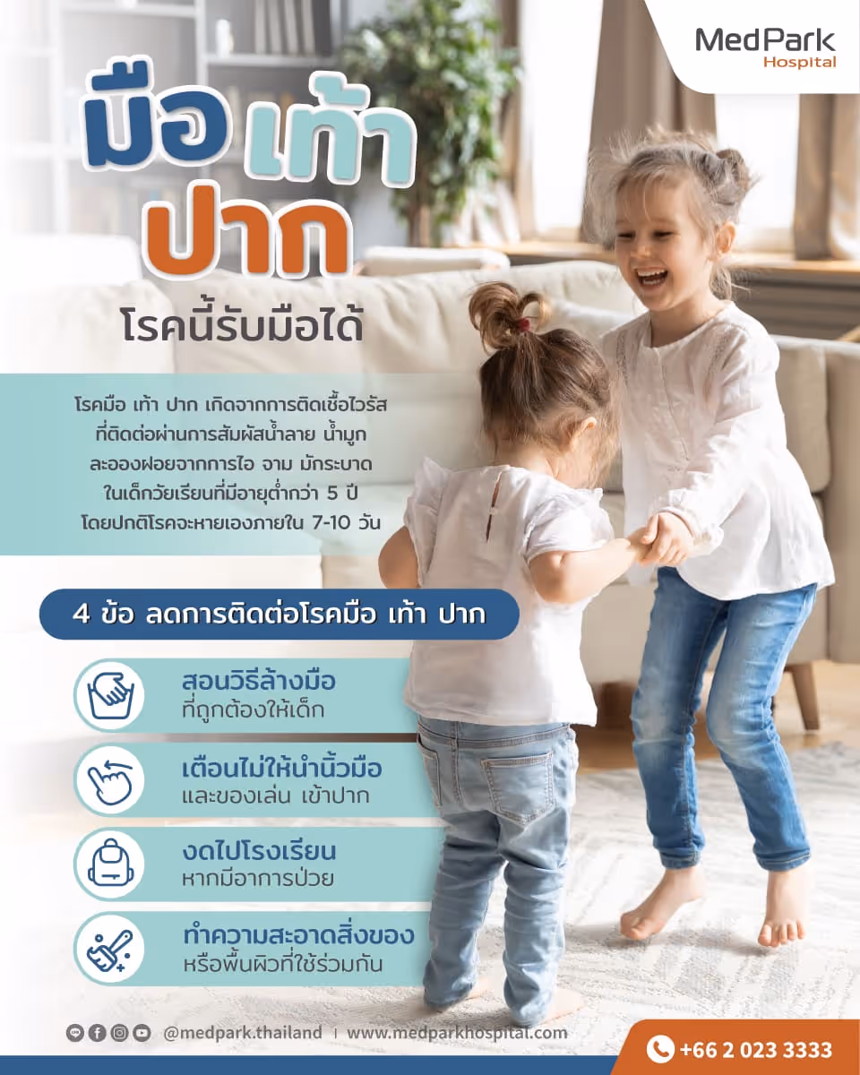 โรคมือเท้าปาก (Hand, Foot and Mouth Disease: HFM) สาเหตุ อาการ การรักษา