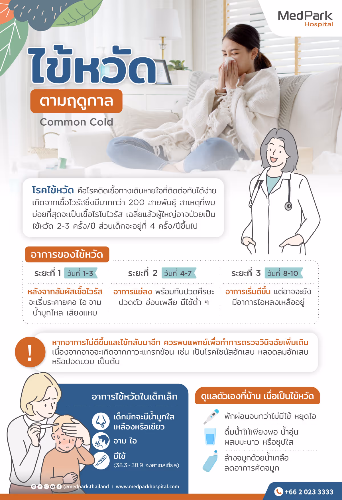 ไข้หวัด ตามฤดู Common Cold Infographic - Th