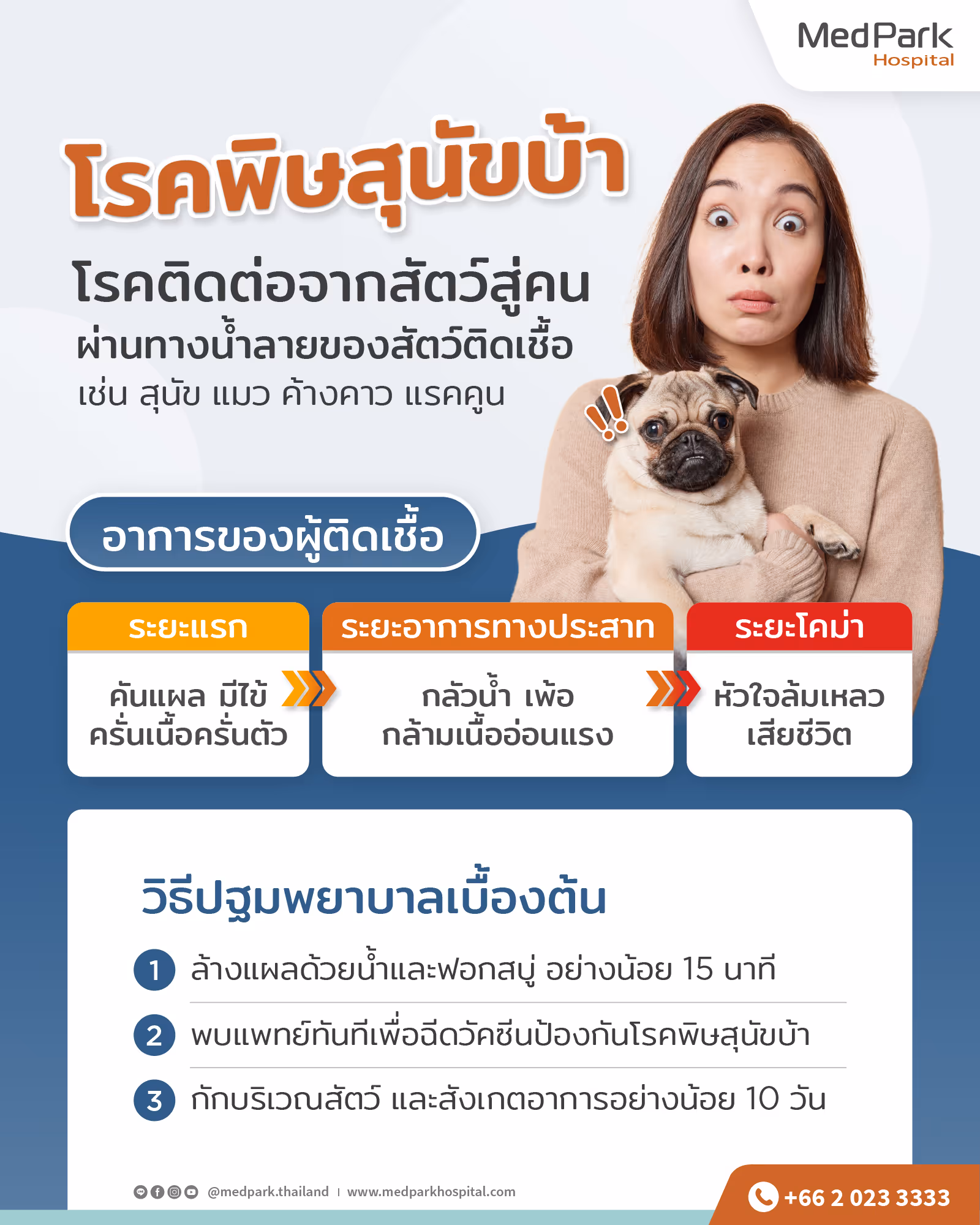 สาเหตุ อาการ วิธีรักษาโรคพิษสุนัขบ้า (Rabies) - Rabies - Causes, Symptoms, Treatment
