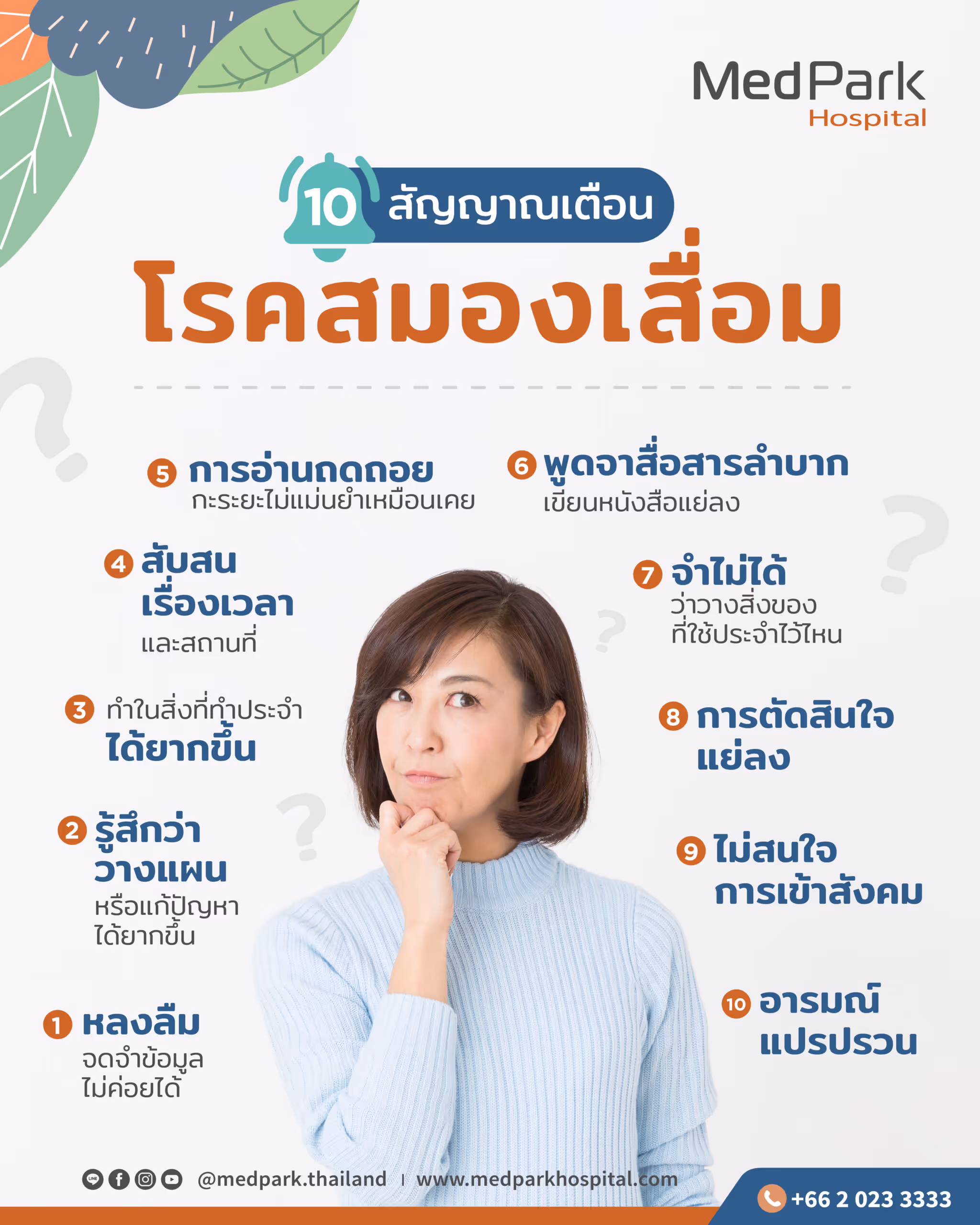 โรคอัลไซเมอร์ (Alzheimer's disease) อาการ สาเหตุ การตรวจวินิจฉัยและการรักษา