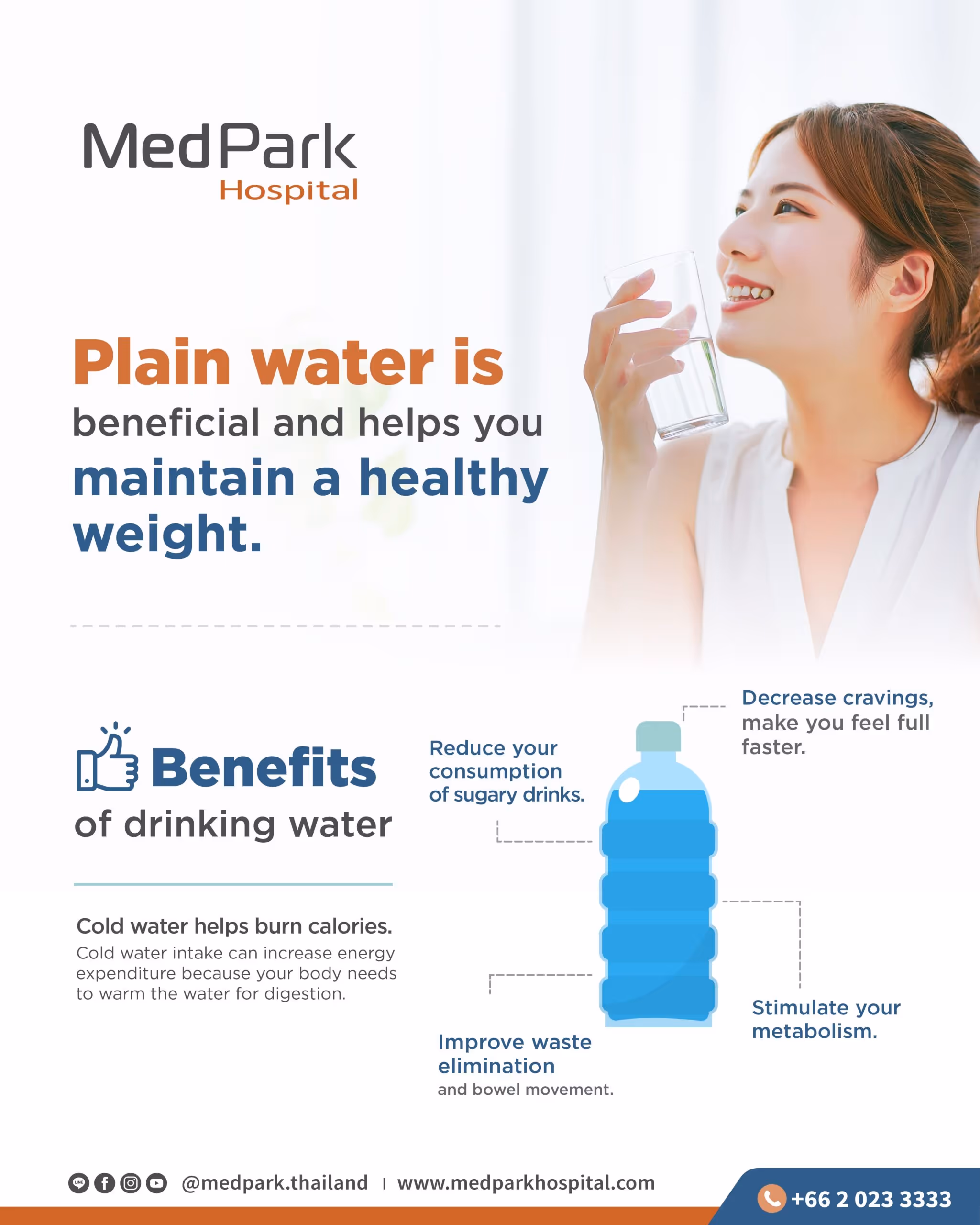 Plain water is beneficial and helps you maintaim a healthy weight