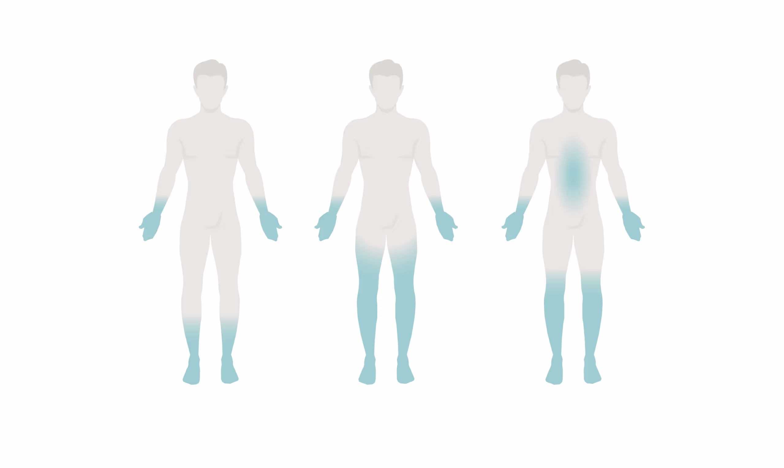 ผู้ป่วยที่มีอาการชาส่วนปลายของแขนและขาทั้งสองข้าง