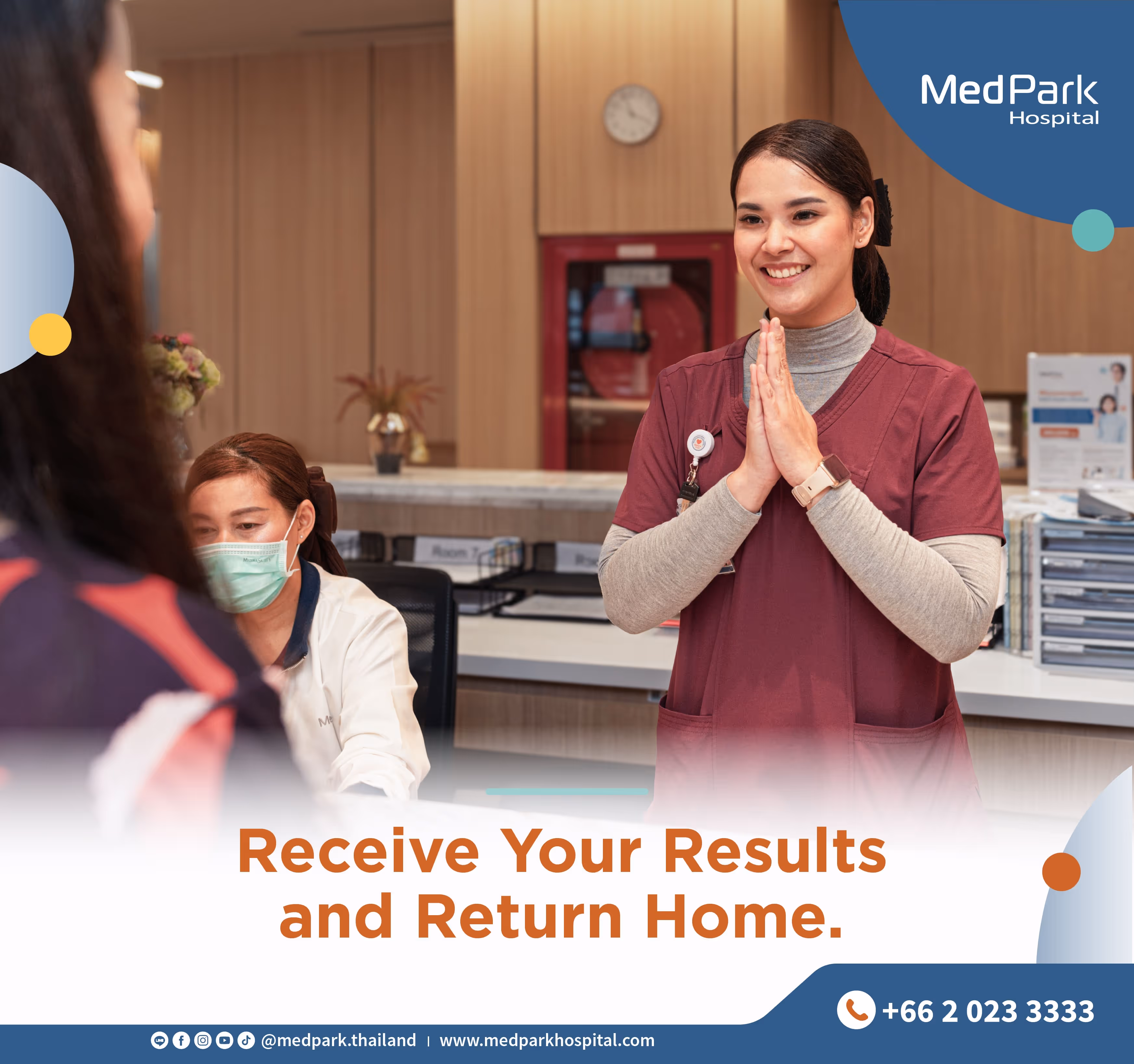 After discussing your MRI with the spine surgeon, if no urgent treatment is required, you may gather your medical report from a nurse at the counter and return home.