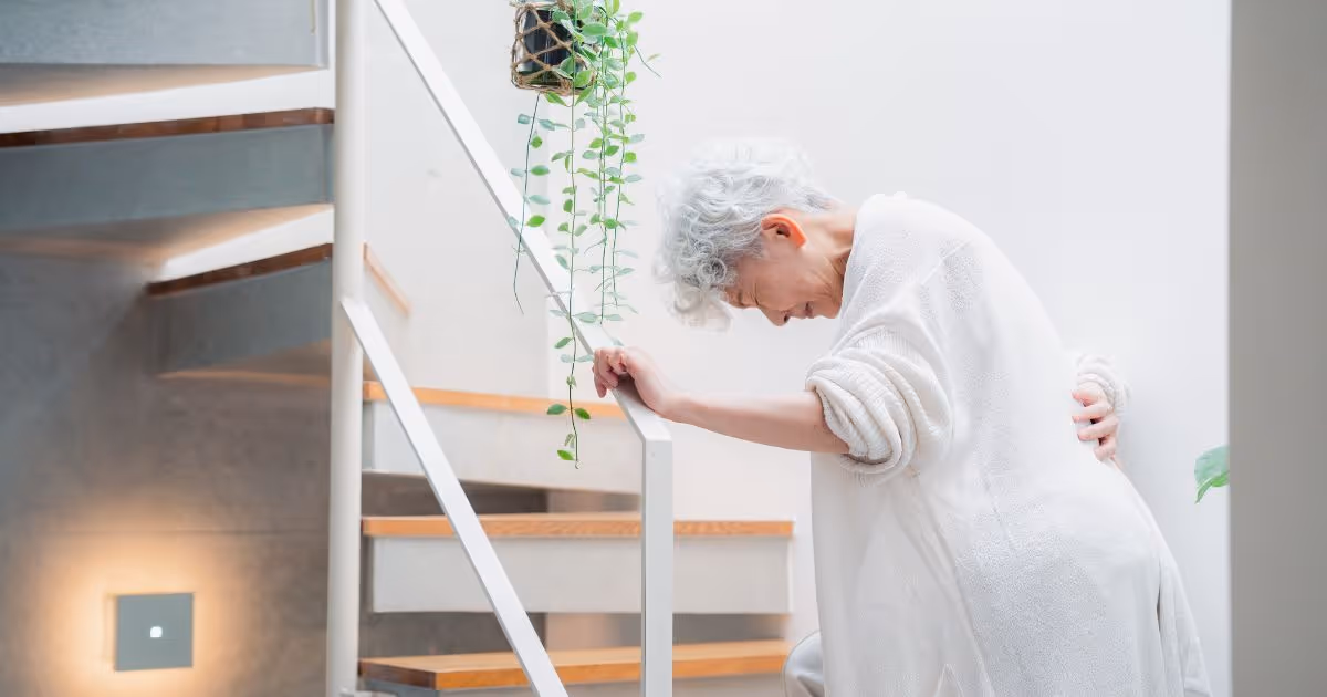 A Senior Woman Have a Back Pain