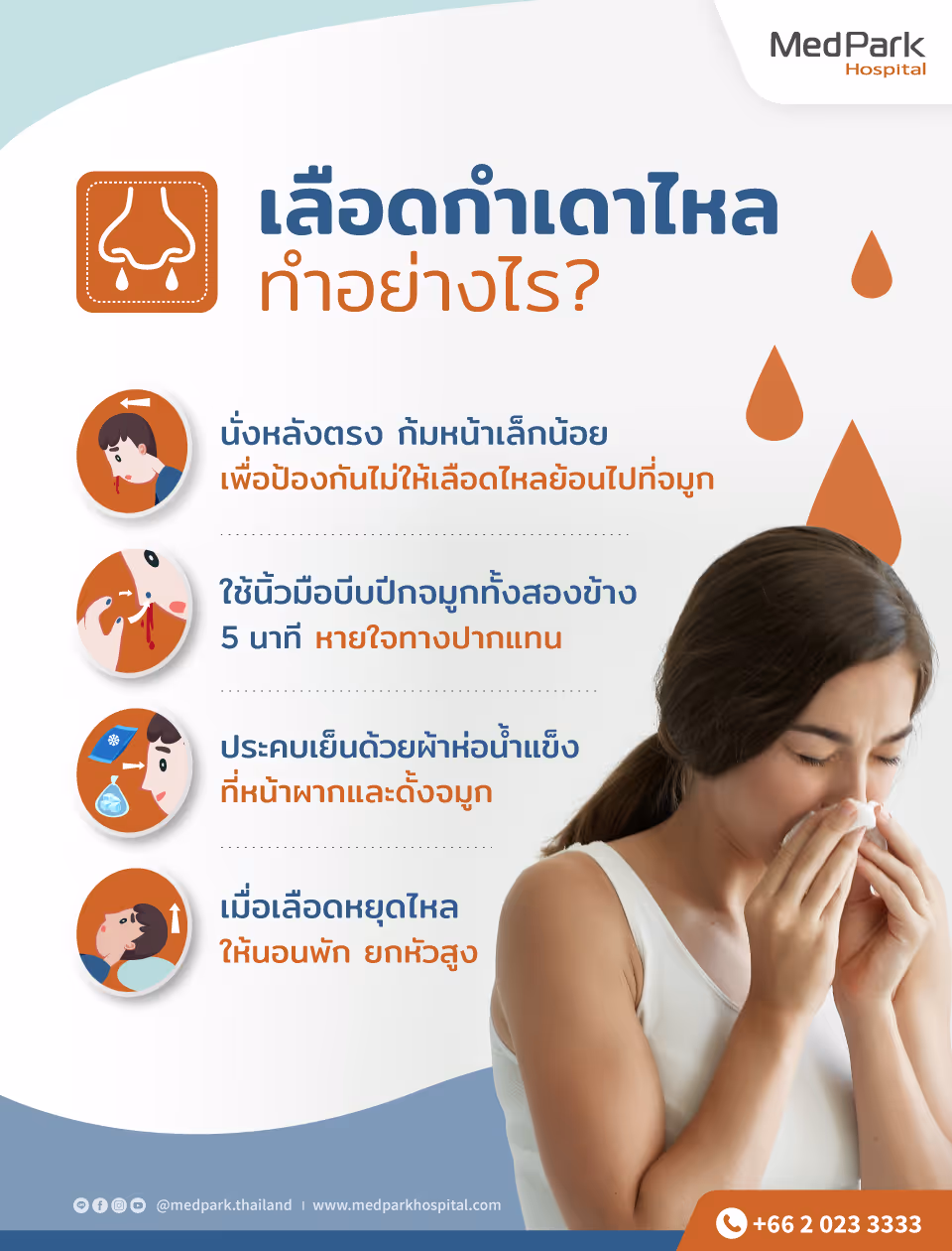 เลือกกำเดาไหล Epistaxis - Infographic Th