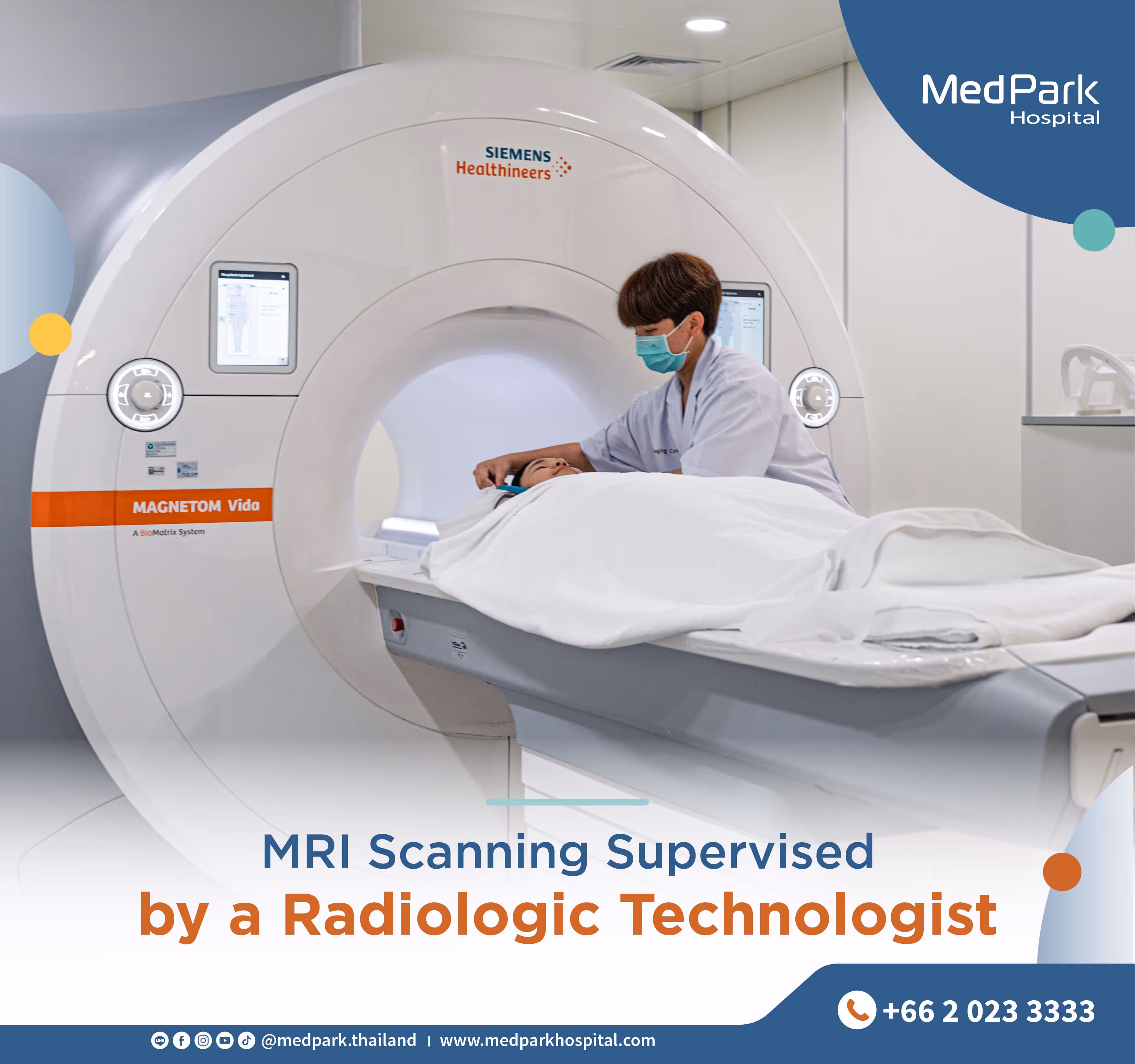 During the scan, it is essential to lie still on the table, which will gradually slide into the tunnel-shaped scanner to obtain the sharpest, most detailed images with minimal distortion.