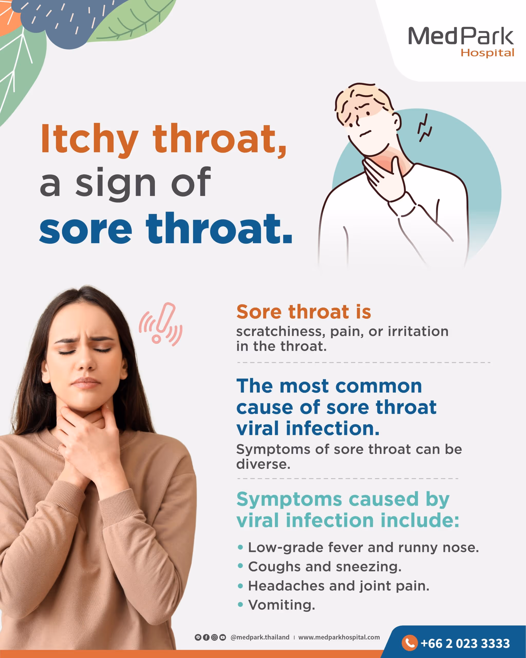 Sore throat - infographic